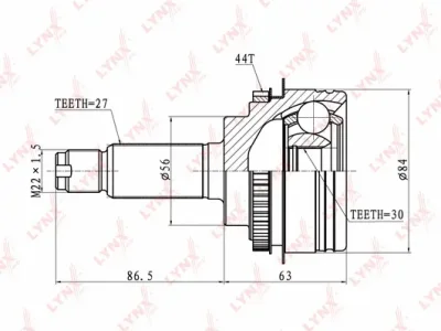 Шарнирный комплект, приводной вал LYNXAUTO CO-7101A