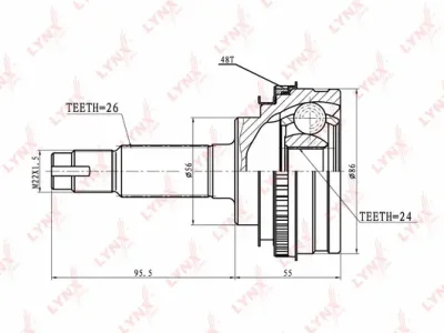 Шарнирный комплект, приводной вал LYNXAUTO CO-7509A