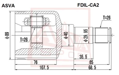 FDIL-CA2 ASVA Шарнирный комплект, приводной вал