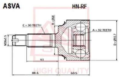 HN-RF ASVA Шарнирный комплект, приводной вал