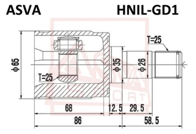 HNIL-GD1 ASVA Шарнирный комплект, приводной вал