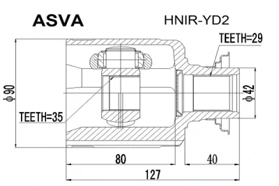 HNIR-YD2 ASVA Шарнирный комплект, приводной вал