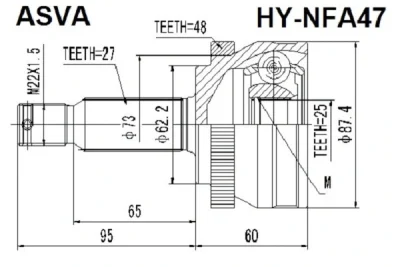 HY-NFA47 ASVA Шарнирный комплект, приводной вал