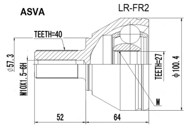LR-FR2 ASVA Шарнирный комплект, приводной вал