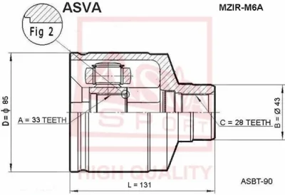 MZIR-M6A ASVA Шарнирный комплект, приводной вал