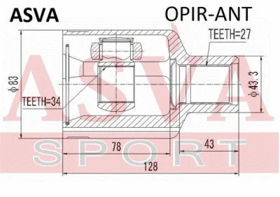 OPIR-ANT ASVA Шарнирный комплект, приводной вал