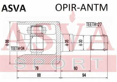 OPIR-ANTM ASVA Шарнирный комплект, приводной вал