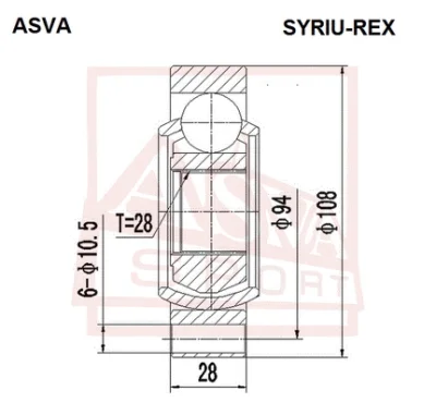 SYRIU-REX ASVA Шарнирный комплект, приводной вал