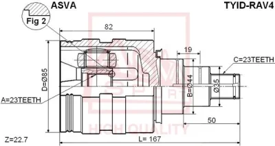 TYID-RAV4 ASVA Шарнирный комплект, приводной вал