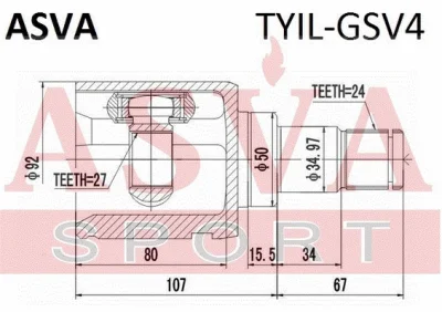 TYIL-GSV4 ASVA Шарнирный комплект, приводной вал