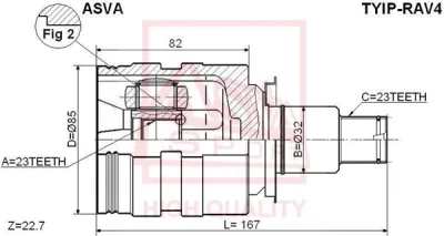 TYIP-RAV4 ASVA Шарнирный комплект, приводной вал