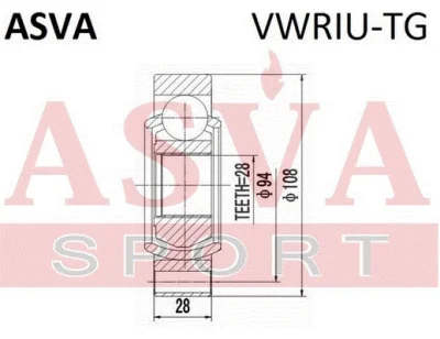 VWRIU-TG ASVA Шарнирный комплект, приводной вал