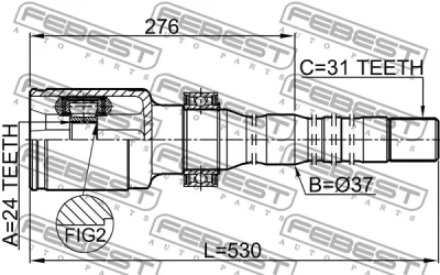0511-CX5AT4WDRH FEBEST Шарнирный комплект, приводной вал
