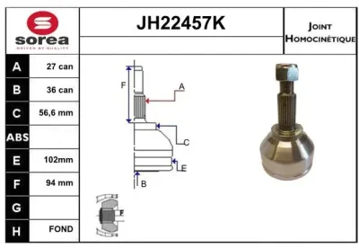 JH22457K SERA Шарнирный комплект, приводной вал