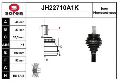 JH22710A1K SERA Шарнирный комплект, приводной вал