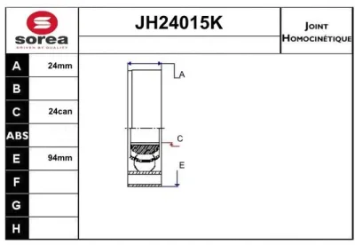 JH24015K SERA Шарнирный комплект, приводной вал