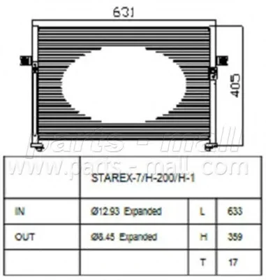 PXNCA-064 PARTS-MALL Радиатор кондиционера