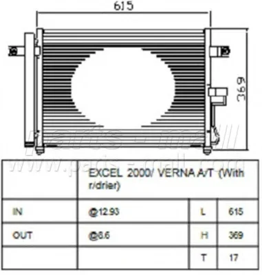 Радиатор кондиционера PARTS-MALL PXNCA-075
