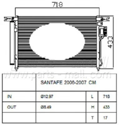 PXNCA-086 PARTS-MALL Радиатор кондиционера