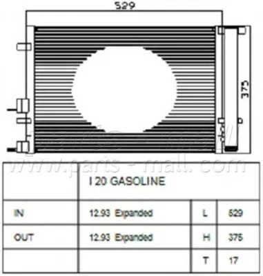 Радиатор кондиционера PARTS-MALL PXNCA-103