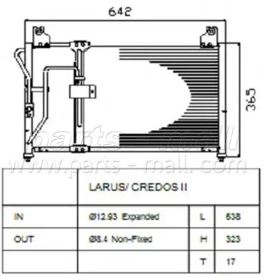 Радиатор кондиционера PARTS-MALL PXNCB-033
