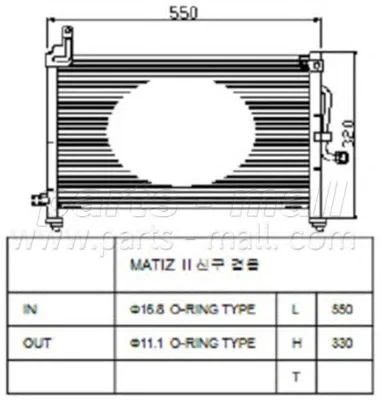 PXNCC-006 PARTS-MALL Радиатор кондиционера