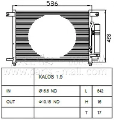Радиатор кондиционера PARTS-MALL PXNCC-019