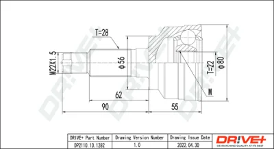 DP2110.10.1282 Dr!ve+ Шарнирный комплект, приводной вал