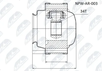 Шарнирный комплект, приводной вал NTY NPW-AR-003