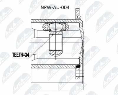 Шарнирный комплект, приводной вал NTY NPW-AU-004