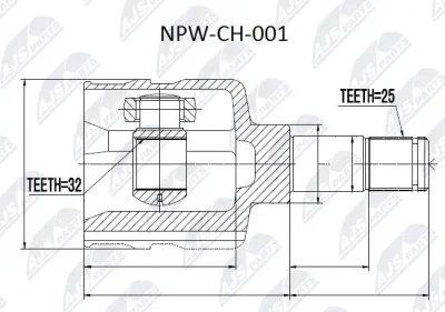 Шарнирный комплект, приводной вал NTY NPW-CH-001
