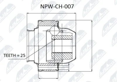 Шарнирный комплект, приводной вал NTY NPW-CH-007