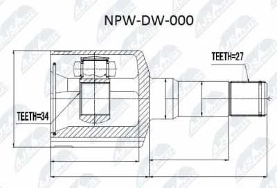 Шарнирный комплект, приводной вал NTY NPW-DW-000