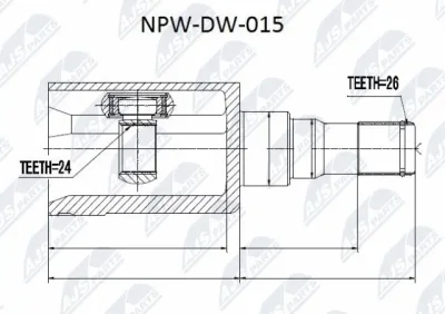 Шарнирный комплект, приводной вал NTY NPW-DW-015