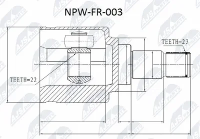Шарнирный комплект, приводной вал NTY NPW-FR-003