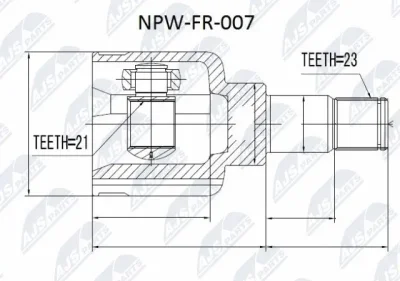 Шарнирный комплект, приводной вал NTY NPW-FR-007