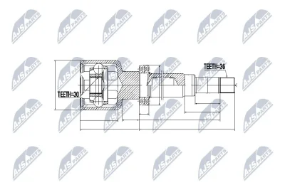 Шарнирный комплект, приводной вал NTY NPW-FR-043