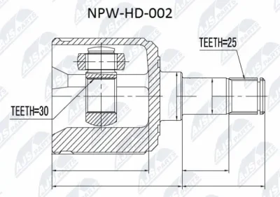 NPW-HD-002 NTY Шарнирный комплект, приводной вал