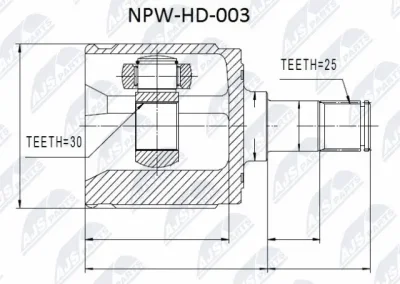 Шарнирный комплект, приводной вал NTY NPW-HD-003