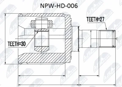 Шарнирный комплект, приводной вал NTY NPW-HD-006