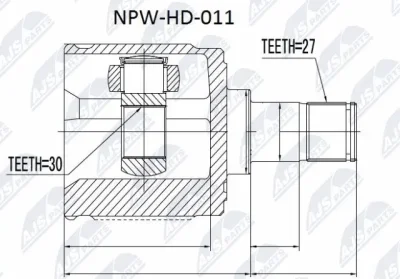 NPW-HD-011 NTY Шарнирный комплект, приводной вал
