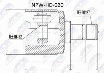 NPW-HD-020 NTY Шарнирный комплект, приводной вал