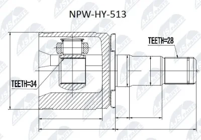 Шарнирный комплект, приводной вал NTY NPW-HY-513