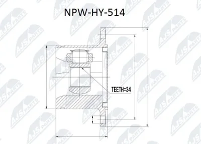 Шарнирный комплект, приводной вал NTY NPW-HY-514