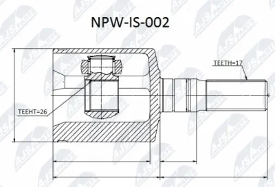 Шарнирный комплект, приводной вал NTY NPW-IS-002