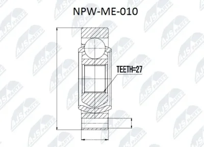 NPW-ME-010 NTY Шарнирный комплект, приводной вал