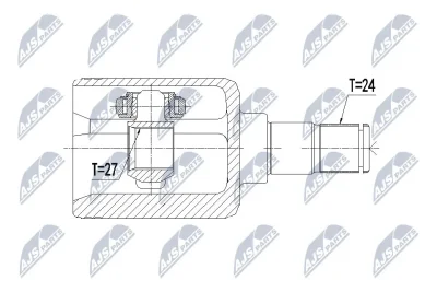 Шарнирный комплект, приводной вал NTY NPW-ME-091