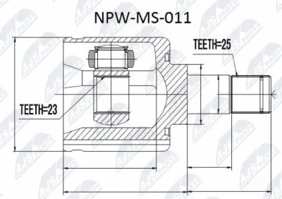 Шарнирный комплект, приводной вал NTY NPW-MS-011