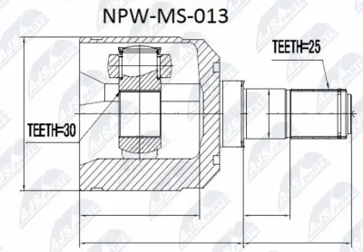 Шарнирный комплект, приводной вал NTY NPW-MS-013