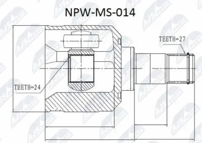 Шарнирный комплект, приводной вал NTY NPW-MS-014